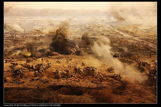 中秋时节游锦州九辽沈战役纪念馆全景画馆