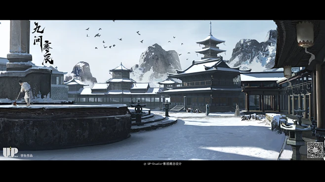 影视概念设计-气氛图-古装外景-仙侠门派-场景-武侠-花瓣网