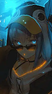 二次元蓝眼睛时尚酷女孩高清手机壁纸