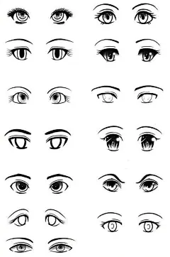 手绘插画中几十种眼睛不同的表现手法 ​​​​