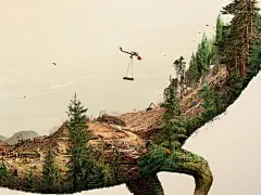 这组公益海报以“毁灭自然就是在摧毁生命”为主题，用强大的CG视觉效果向公众传达了对保护动物以及自然栖息地的理念