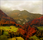 秋天到了，阿尔卑斯山，瑞士
