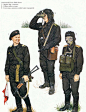 装甲兵野战服，1高级中士夏服，2士官生冬装，这个小胡子好像岁数不小，3是夏季潜水服