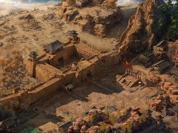古代城墙游戏场景原画 创意素材