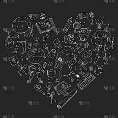 的孩子。学校和幼儿园。创造力和教育。音乐。探索。科学。的想象力。玩和学习。烹饪。唱歌。阅读。不同的爱