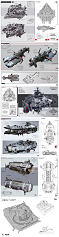 科幻载具飞行器 机械场景气氛 设计参考 CG 游戏原画 设定 素材包 游戏美术素材 3D角色场景参考