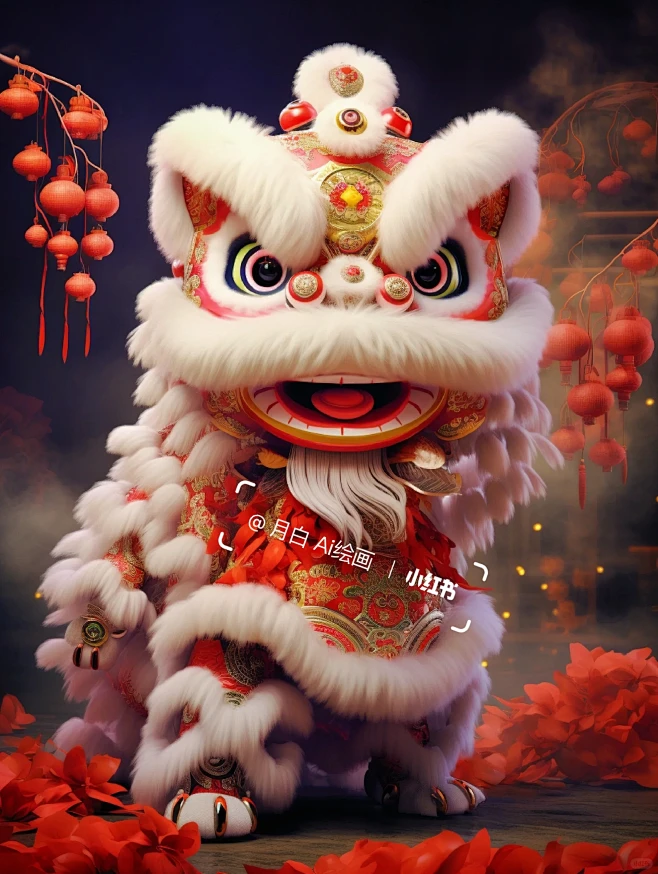 可爱小舞狮来喽！