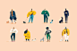 Year Of The Dog Walker - Series 1 : Year of the Dog Walker is a series of illustrated character designs featuring people paired with their dogs. They’re designed using simple, flat color and fun shapes.