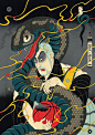 Andrew Archer’s “Edo Ball.”  Inspired by basketball, culture, Japan and Ukiyo-e illustrations.