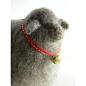 Soft and Wooly Lanolin Rich Gray Needle Felted Sheep With Ribbon and Bell