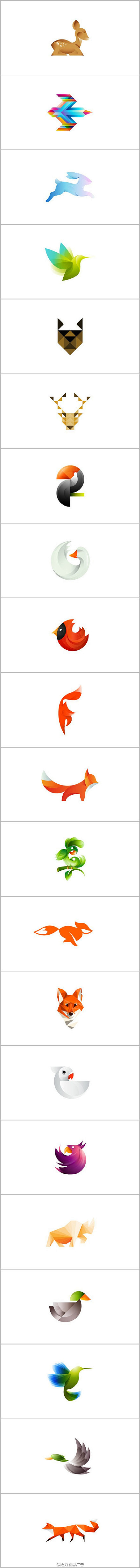 多边形渐变动物图形logo设计集锦