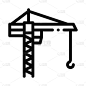 工程起重机图标矢量轮廓插图