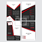 Set of Vector design of the black and red flyers, cover, brochure, poster, report with places for pictures. Vector templates for your business in A4 size._Yestone邑石网_高品质的版权图片及商业正版图片素材提供商