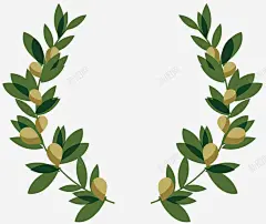 果实迷你风格对称花环高清素材 对称 果实 橄榄叶 橄榄枝 橄榄花环 绿叶花环 迷你风格 元素 免抠png 设计图片 免费下载 页面网页 平面电商 创意素材