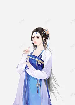 古代美女高清素材 中国风 人物 卡通 古代 古代美女 古风 唯美 手绘 美女 免抠png 设计图片 免费下载