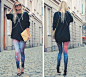 Romwe Cosmic Print Leggings, 80's Purple Sunnies, Beginning Boutique High Heels