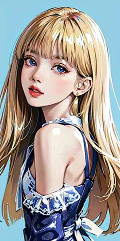 06192-1434935119-(masterpiece, high quality, highres,Highest picture quality),(Master's work),blue background,dynamic Angle,Solid color backgroun