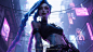 Today's ️ PC &  Mobile #Wallpaper Highlight Dive into the neon-lit streets with Cyberpunk-styled #LeagueOfLegends girls! Presenting Neon Chaos #Jinx  #AIArtwork #art #aiart #artwork #digitalart
