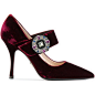 Prada crystal buckle Mary-Jane pumps