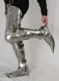 Medieval Larp Armor Leg Guard Steel Greaves Leg Guard With Shoes