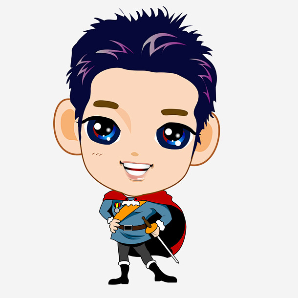 卡通人物精神抖擞