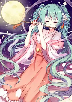BG_山桂贰_VOCALOID圈插画_网易GACHA二次元社区#V家# #Miku# #萌妹# #动漫# #壁纸# #中秋# 