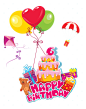 生日快乐艺术字中英文图片素材礼物帽子蛋糕PNG免抠位图PS素材
