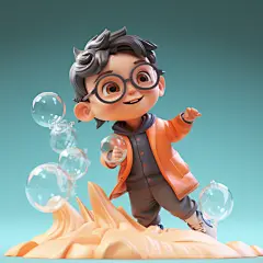 场景人物小孩模型图片