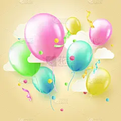 可爱的,贺卡,生日,周年纪念,请柬,事件,风,模板,柔和色,节日
