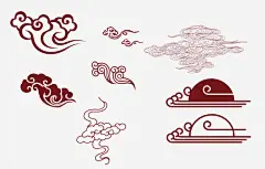 手绘祥云图案高清素材 云彩 太阳 手绘 日出 免抠png 设计图片 免费下载