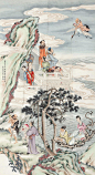 3378八仙过海 镜片 设色纸本 