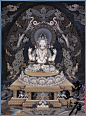 四臂观音像尼瓦瑞尼泊尔密宗供奉观想佛教佛像手绘唐卡
