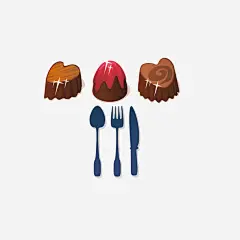 手绘糕点高清素材 刀具 刀叉 手绘 甜品 免抠png 设计图片 免费下载