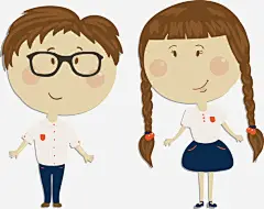 卡通学生矢量图高清素材 头像 女生 学生头像 校服 男生 矢量图 免抠png 设计图片 免费下载