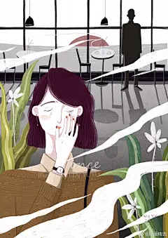 插画  人物  噪点  少女