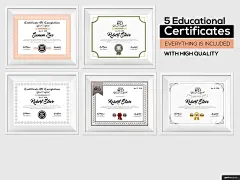 智能 清晰 干净 创意 证书 文凭 证书卡片名片平面设计