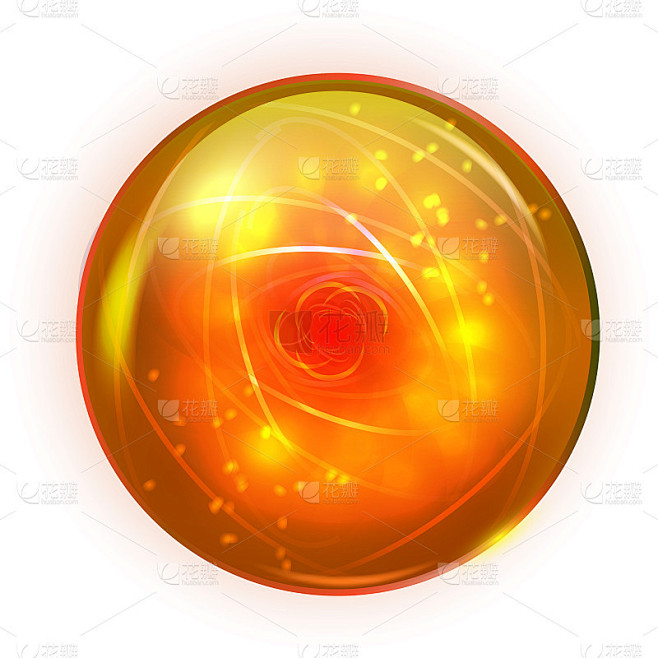 梦幻球与金色辉光效果。魔法球