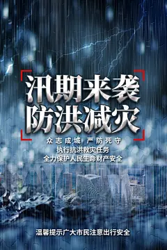 全国防灾减灾日抗洪防震公益广告海报设计