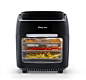 Amazon.com: Magic Chef Air Fryer 锅 10.5 夸脱数码显示空气炸锅，对流烤面包机，脱水器和烤肉串，MAF105BKD0 黑色，中号: Kitchen & Dining