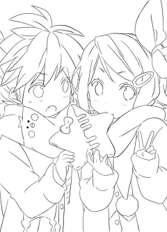 超好看的日系插画动漫人物高清线稿，临摹…材资料 (211)