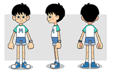 卡通人物三视图