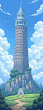 像素风游戏背景环境插画质感海报设计生成-LoRA-想炼好插画的黄厨子-LiblibAI