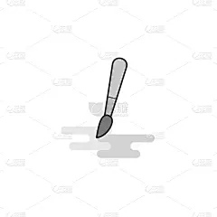 灰色,蜘蛛网,画笔,图标,平坦的,线条,商务,艺术家,铅笔,充满