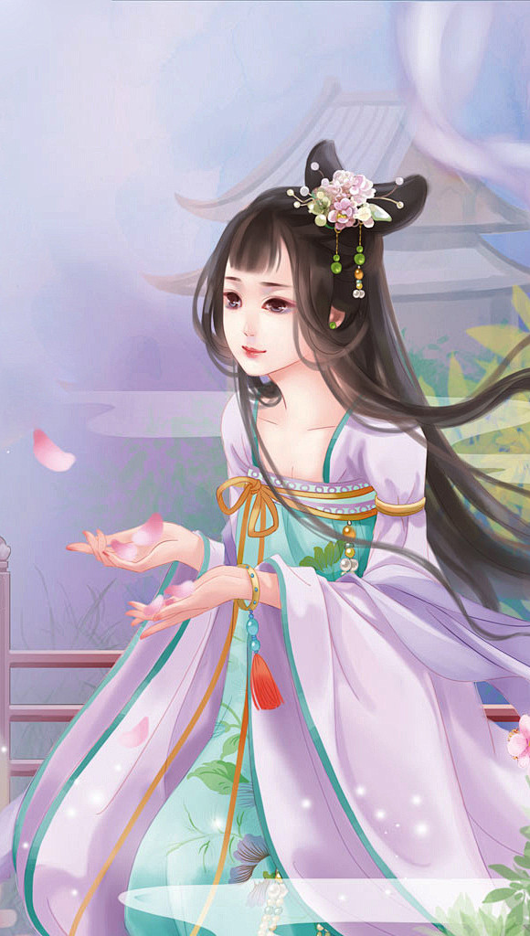 唯美美女美人古风人物古风女子倾国倾城妩媚仙侠少女女人游戏美术插画