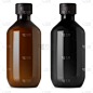 棕色和黑色玻璃药瓶。E液体