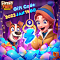 可能是包含下列内容的卡通画：上面的文字是“Family Farm Gift Code Adventure 2023 JAN 15 GO း”