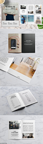 简约时尚多用途的杂志品牌手册画册房地产楼书设计模板（indd）