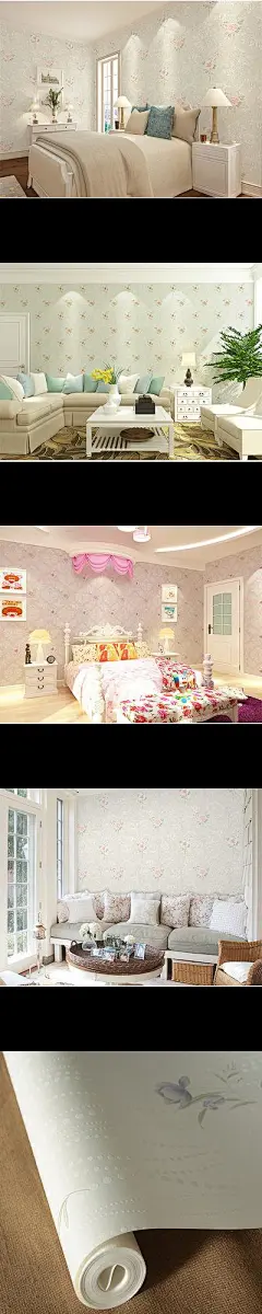 无纺布田园壁纸玫瑰婚房壁纸卧室墙纸客厅电视背景墙儿童房壁纸