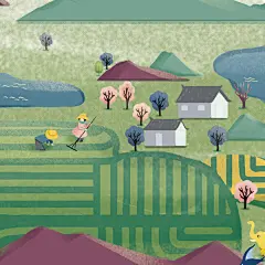 万寨千乡包装设计主形象插画_甜鱼跳跳Riki__插画师作品_涂鸦王国gracg.com