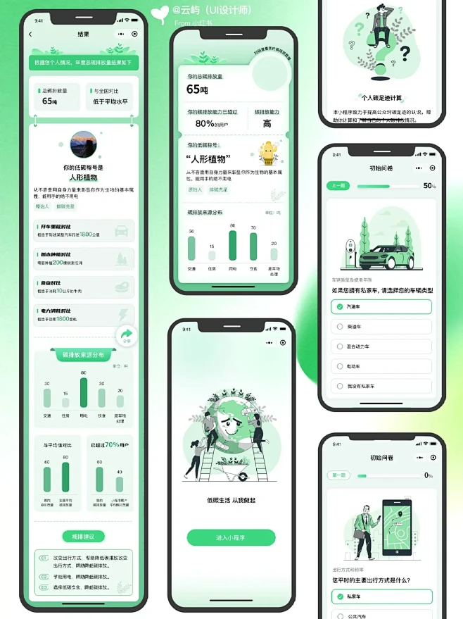 UI落地项目✨碳足迹小程序 | UI原创...